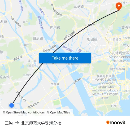 三沟 to 北京师范大学珠海分校 map
