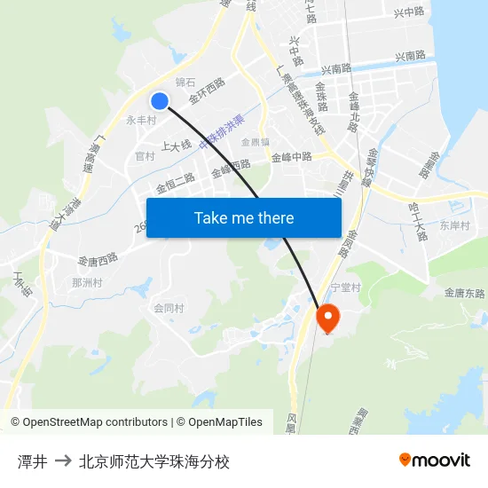 潭井 to 北京师范大学珠海分校 map