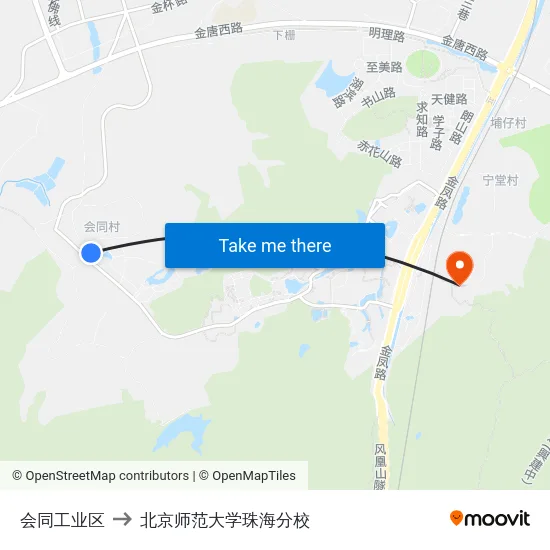 会同工业区 to 北京师范大学珠海分校 map
