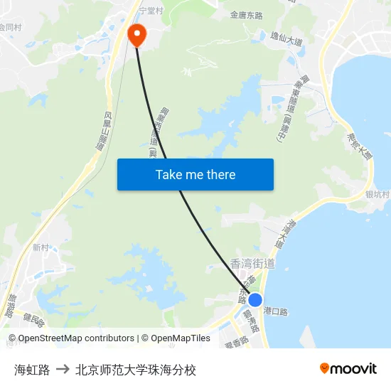 海虹路 to 北京师范大学珠海分校 map