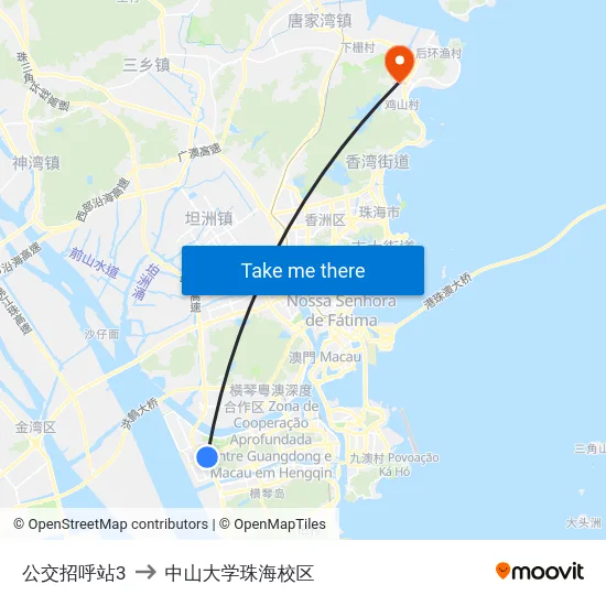 公交招呼站3 to 中山大学珠海校区 map