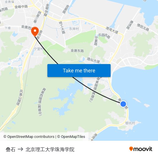 叠石 to 北京理工大学珠海学院 map