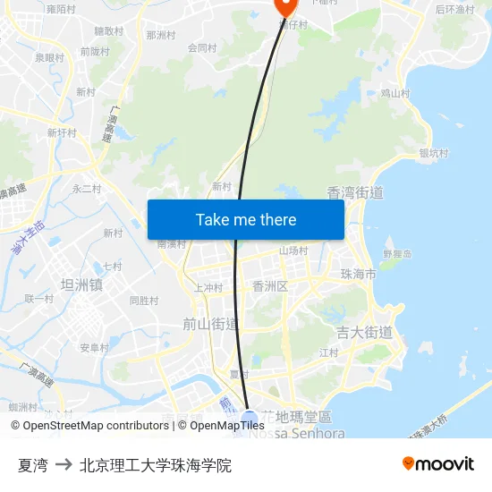 夏湾 to 北京理工大学珠海学院 map