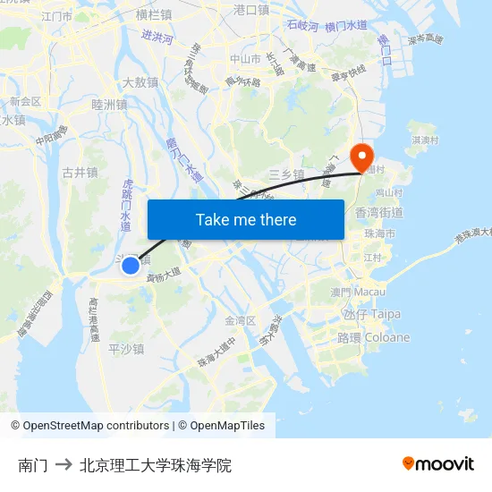 南门 to 北京理工大学珠海学院 map