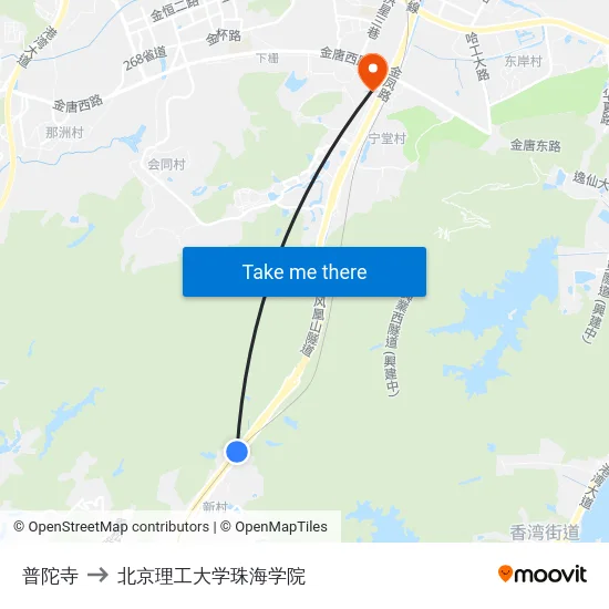 普陀寺 to 北京理工大学珠海学院 map