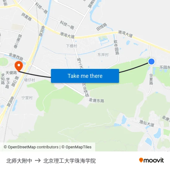 北师大附中 to 北京理工大学珠海学院 map