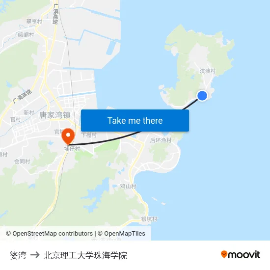 婆湾 to 北京理工大学珠海学院 map