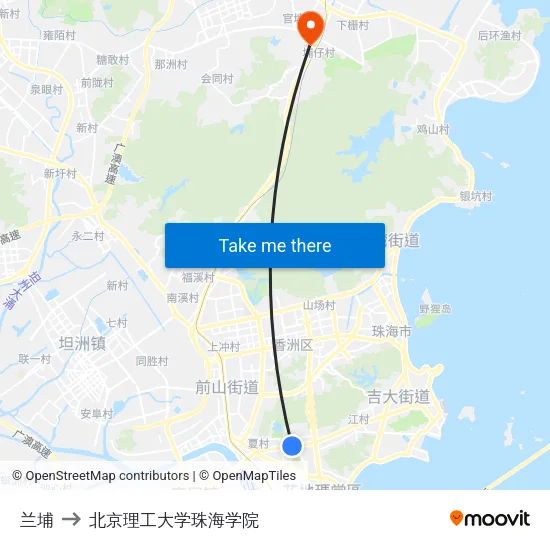 兰埔 to 北京理工大学珠海学院 map