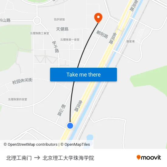 北理工南门 to 北京理工大学珠海学院 map