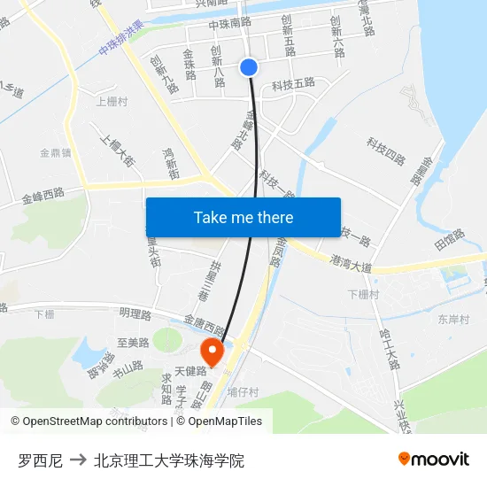 罗西尼 to 北京理工大学珠海学院 map