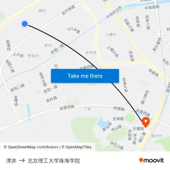 潭井 to 北京理工大学珠海学院 map