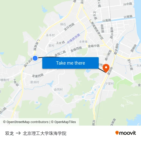 双龙 to 北京理工大学珠海学院 map