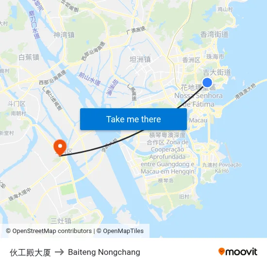 Huogongdian Building to Baiteng Farm map