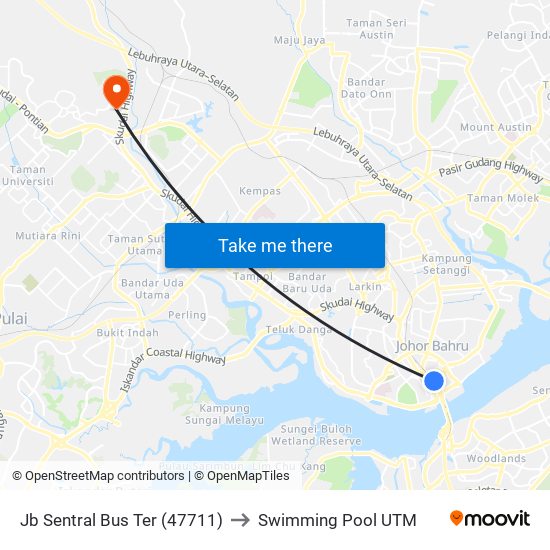 Jb Sentral Bus Ter (47711) to Swimming Pool UTM map