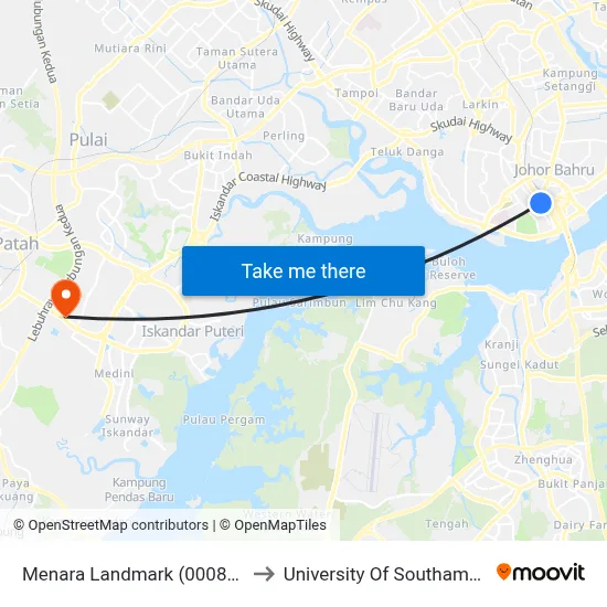 Menara Landmark (0008096) to University Of Southampton map