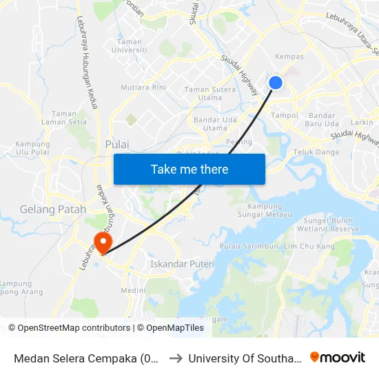 Medan Selera Cempaka (0007662) to University Of Southampton map