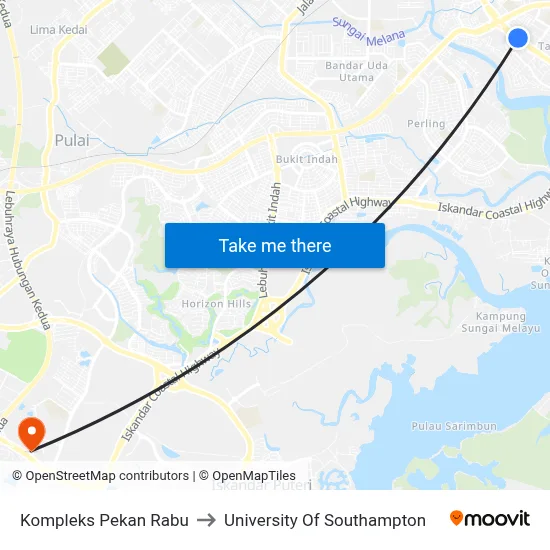 Kompleks Pekan Rabu to University Of Southampton map