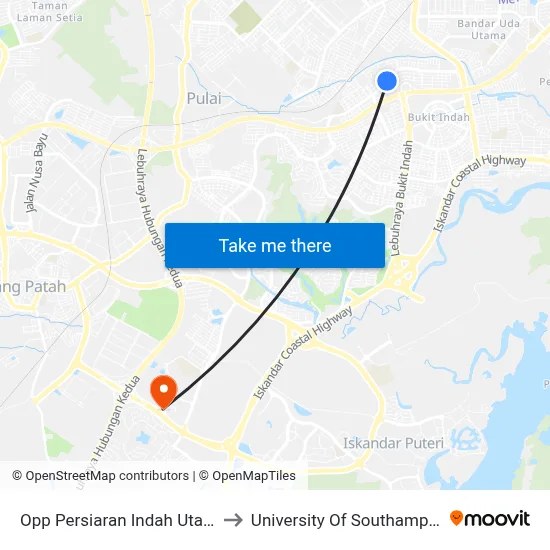 Opp Persiaran Indah Utama to University Of Southampton map