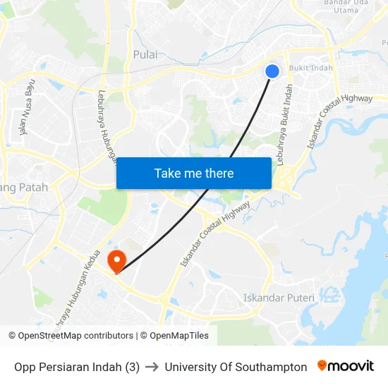 Opp Persiaran Indah (3) to University Of Southampton map