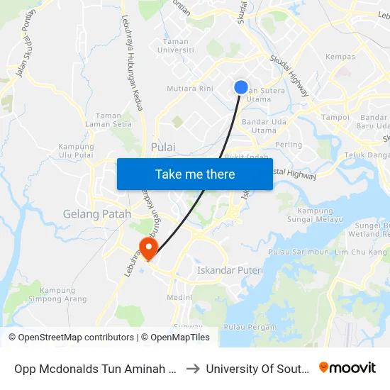 Opp Mcdonalds Tun Aminah / Kedai Buah to University Of Southampton map