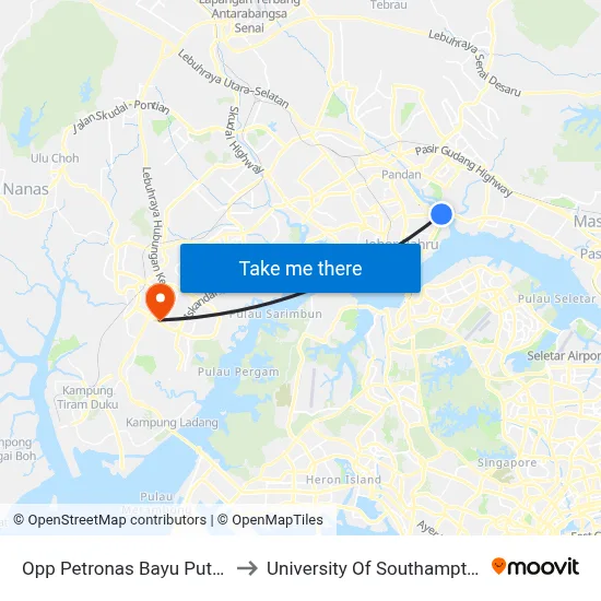 Opp Petronas Bayu Puteri to University Of Southampton map