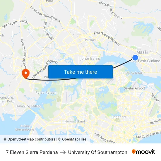 7 Eleven Sierra Perdana to University Of Southampton map