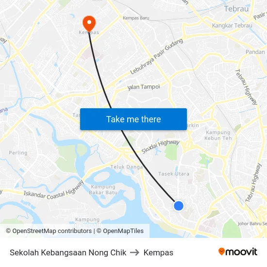 Sekolah Kebangsaan Nong Chik to Kempas map