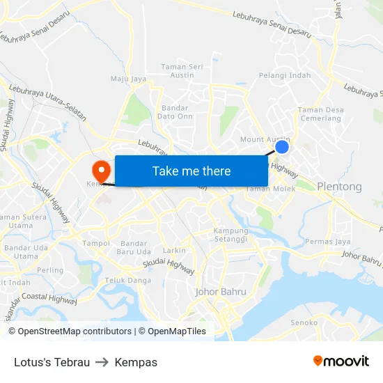 Lotus's Tebrau to Kempas map
