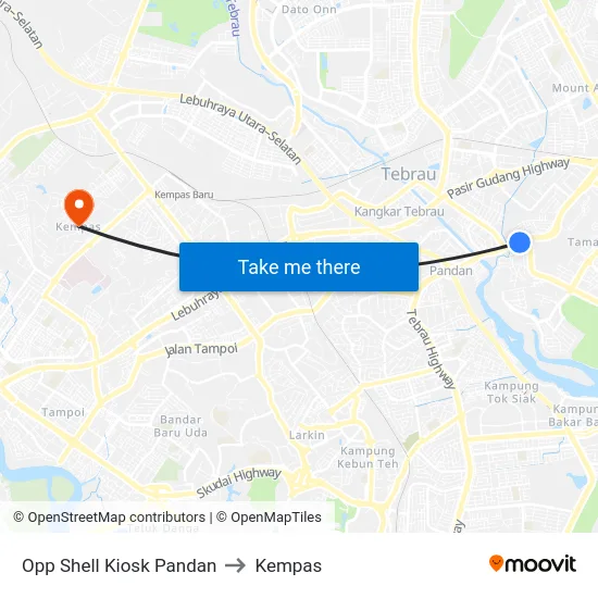Opp Shell Kiosk Pandan to Kempas map