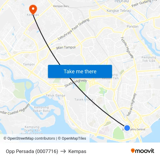 Opp Persada (0007716) to Kempas map