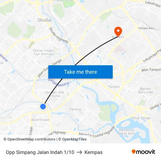 Opp Simpang Jalan Indah 1/10 to Kempas map