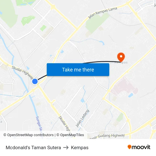 Mcdonald's Taman Sutera to Kempas map