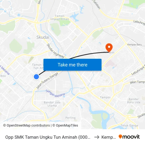 Opp SMK Taman Ungku Tun Aminah (0007602) to Kempas map