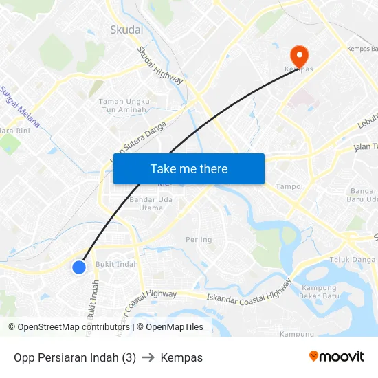 Opp Persiaran Indah (3) to Kempas map