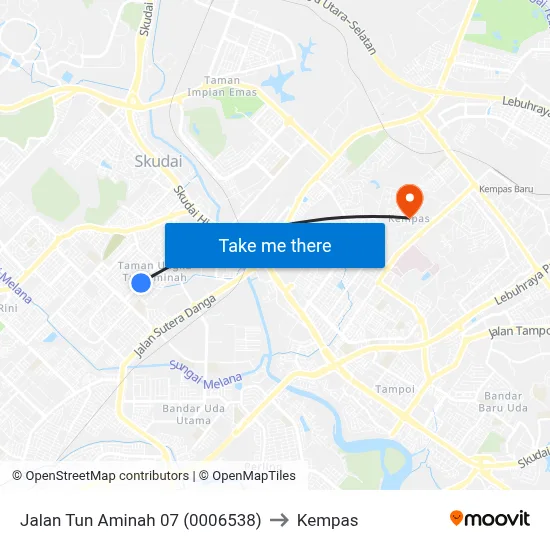 Jalan Tun Aminah 07 (0006538) to Kempas map