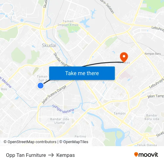 Opp Tan Furniture to Kempas map