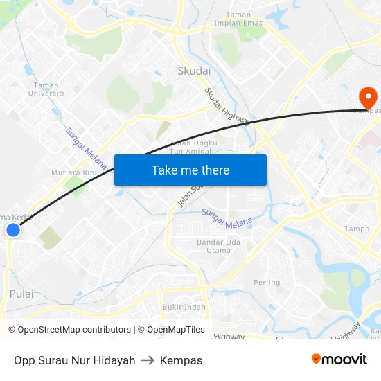 Opp Surau Nur Hidayah to Kempas map
