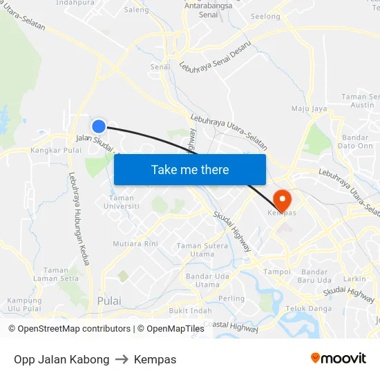 Opp Jalan Kabong to Kempas map