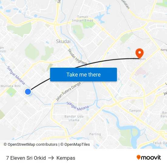 7 Eleven Sri Orkid to Kempas map