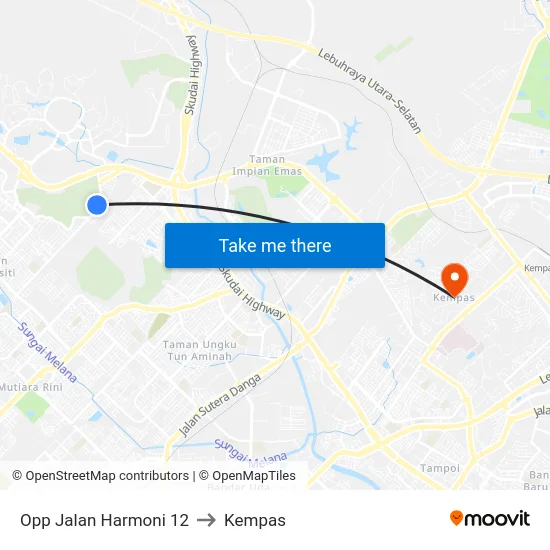 Opp Jalan Harmoni 12 to Kempas map