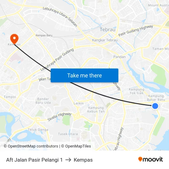 Aft Jalan Pasir Pelangi 1 to Kempas map