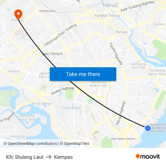 Kfc Stulang Laut to Kempas map