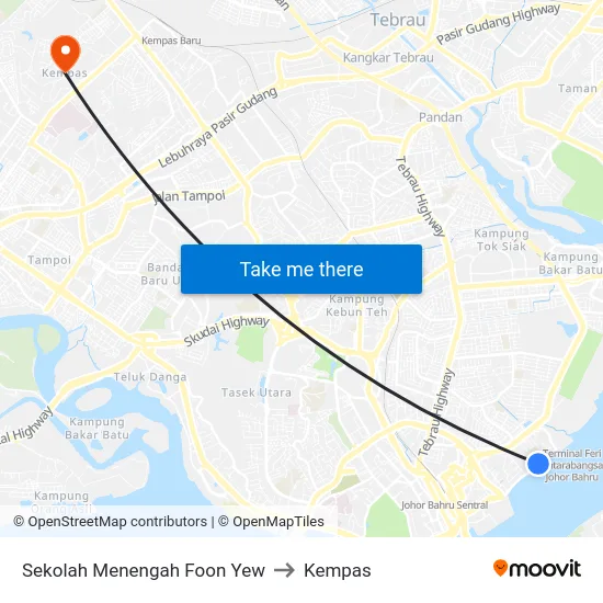 Sekolah Menengah Foon Yew to Kempas map