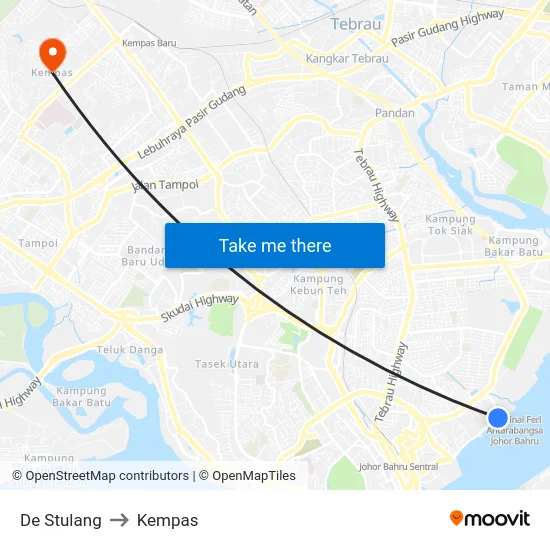 De Stulang to Kempas map