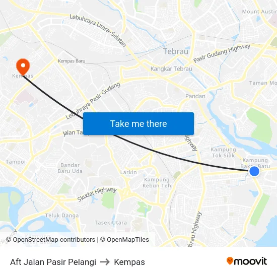 Aft Jalan Pasir Pelangi to Kempas map