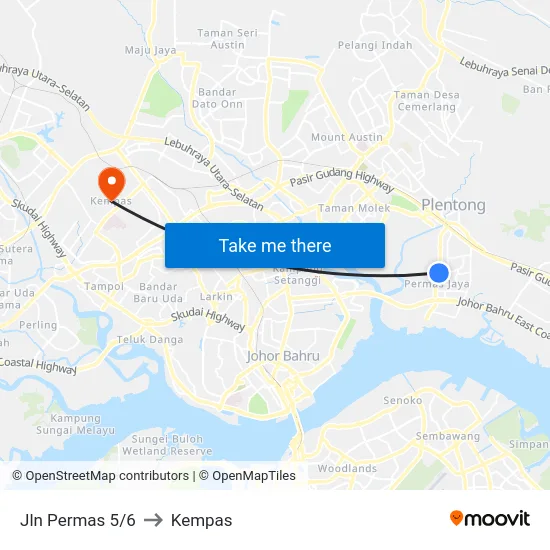 Jln Permas 5/6 to Kempas map