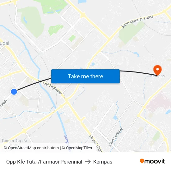Opp Kfc Tuta /Farmasi Perennial to Kempas map