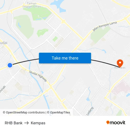 RHB Bank to Kempas map