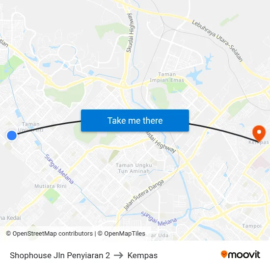 Shophouse Jln Penyiaran 2 to Kempas map