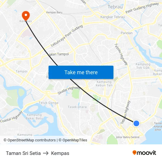 Taman Sri Setia to Kempas map